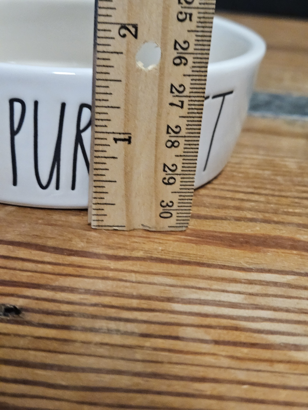 Rae Dunn White Ceramic Pet Bowl with "PURRfect" Text - Picture 4 of 7